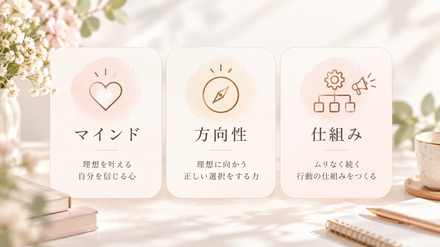 マインド・方向性・仕組みの3つの視点